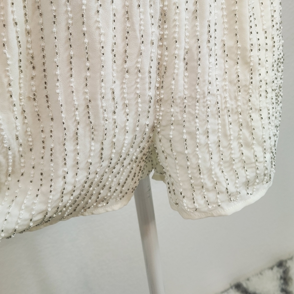 Lulu's From This Day Forward Ivory Beaded Romper Size: S - Picture 6 of 15